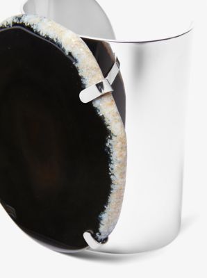 Precious Metal-Plated Brass and Agate Cuff image number 2