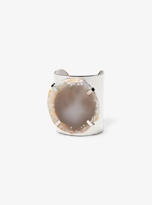 Precious Metal-Plated Brass and Agate Cuff image number 0