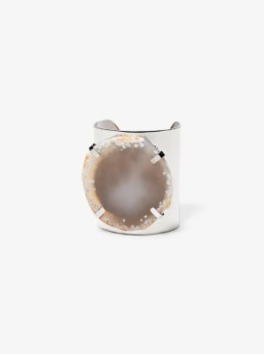 Michael Kors Precious Metal-plated Brass And Agate Cuff In Metallic