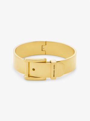 Bracciale rigido Colby grande in ottone placcato in metallo prezioso image number 0