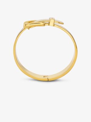 Bracciale rigido Colby grande in ottone placcato in metallo prezioso image number 1