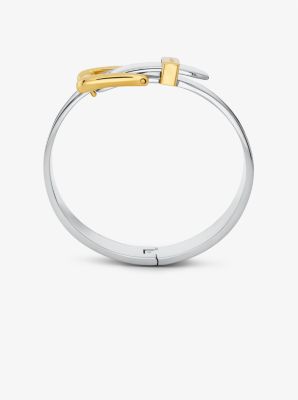 Bracciale rigido Colby grande in ottone placcato in metallo prezioso image number 1