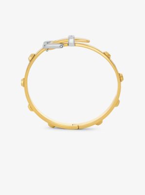 Bracciale rigido Colby piccolo in ottone placcato in metallo prezioso image number 1