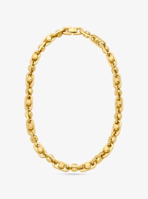 Astor Large Precious Metal-Plated Brass Link Necklace