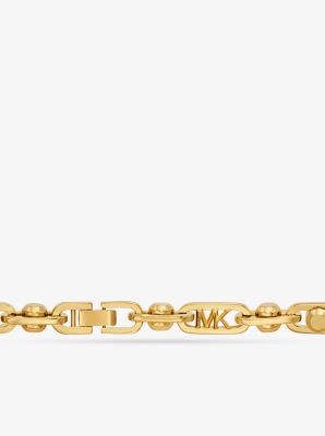 Collana Astor con maglie a catena grande in ottone placcato in metallo prezioso image number 1