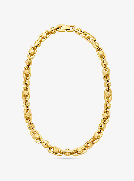 마이클 코어스 Michaelkors Astor Large Precious Metal-Plated Brass Link Necklace,GOLD