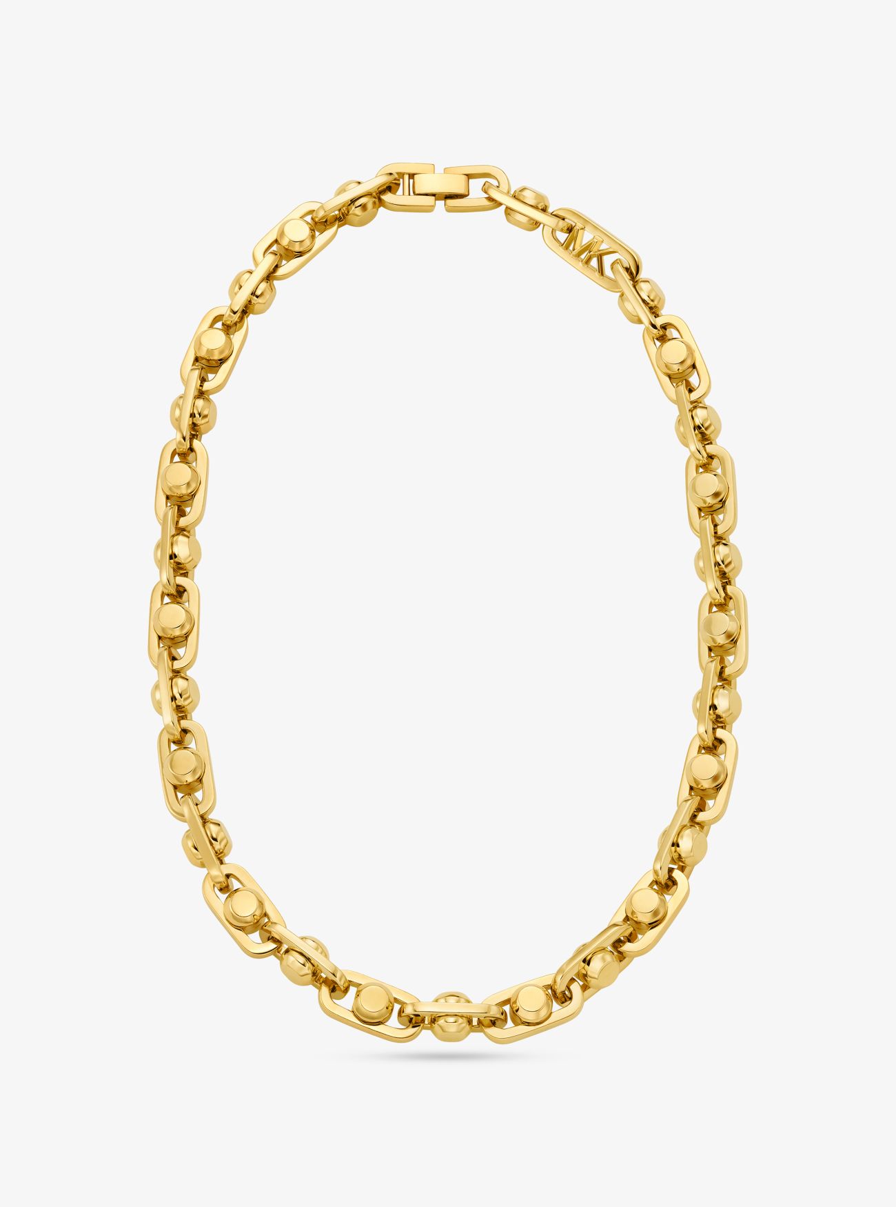 MK Astor Large Precious Metal-Plated Brass Link Necklace - Gold - Michael Kors
