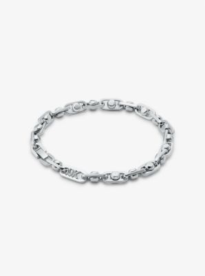 Shop Michael Kors Astor Precious Metal-plated Brass Link Bracelet In Silver