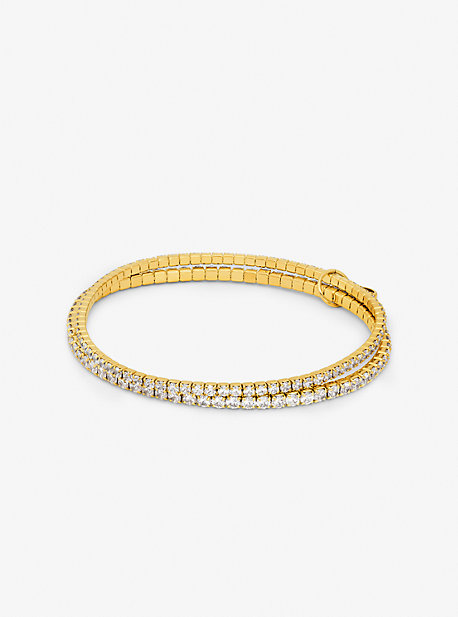 Michaelkors Precious Metal-Plated Brass Double Wrap Tennis Bracelet,GOLD