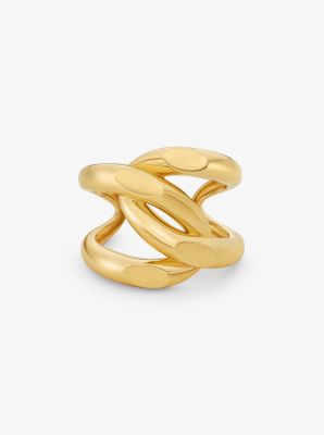 Oversized Precious Metal-Plated Brass Curb-Link Cuff | Michael Kors