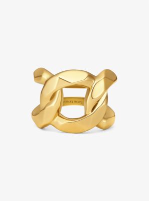Precious Metal-Plated Brass Curb-Link Ring image number 0