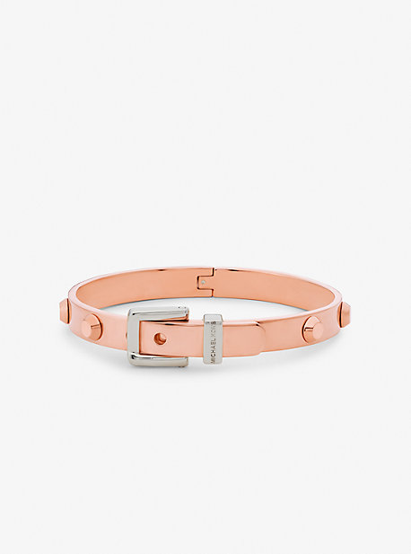 Shop Michael Kors Colby Small Precious Metal-plated Brass Bangle In Rose Gold