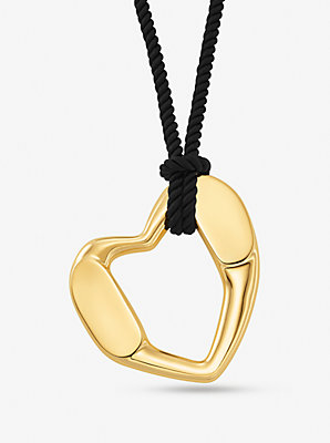 Precious Metal-Plated Brass Heart Necklace