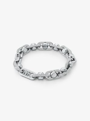 Astor Link Extra-Large Pavé Precious Metal-Plated Brass Bracelet