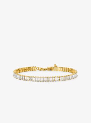 Precious Metal-Plated Brass Baguette Tennis Bracelet image number 0