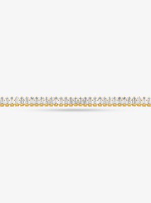 Precious Metal-Plated Brass Baguette Tennis Bracelet image number 1