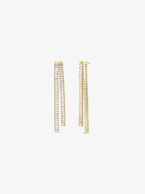 Precious Metal-Plated Brass Baguette Drop Earrings image number 0