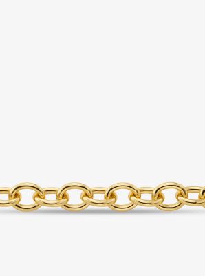 Large Precious Metal-Plated Brass Chain Link Necklace image number 1