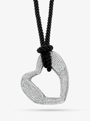 Precious Metal-Plated Brass Pavé Heart Necklace image number 0