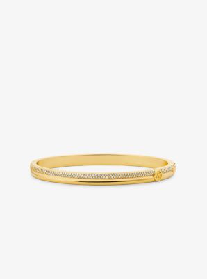 Precious Metal-Plated Brass Pavé Bangle image number 0