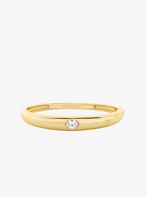 Michael Kors Oval Stone Bangle In Gold