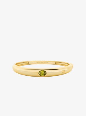 Michael Kors Oval Stone Bangle In Gold