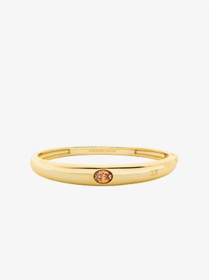 Michael Kors Oval Stone Bangle In Gold
