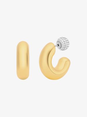 Michael Kors 2-in-1 Pavé Convertible Hoop Earrings In Silver