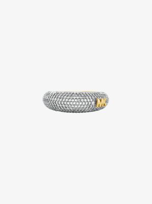 Michael Kors Pavé Two-tone Dome Ring In Silver