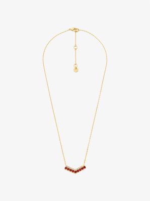 Two-Tone Pavé Chevron Necklace