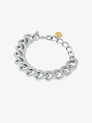 Michael Kors Pavé Curb-link Bracelet In Metallic
