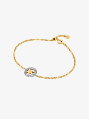 Pavé and Logo Charm Two-Tone Slider Bracelet image number 0