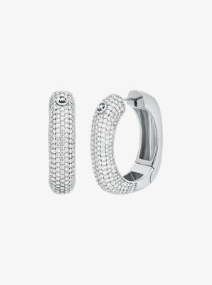 Pav&eacute; Square Hoop Earrings
