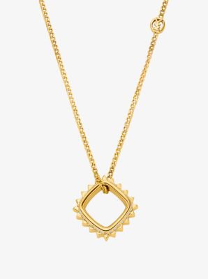 Pav&eacute; Gold-Tone Brass Ring Necklace in DORADO | Michael Kors