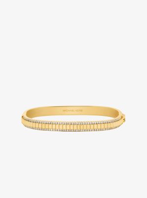 Pav&eacute; Gold-Tone Brass Bracelet