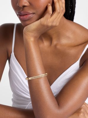 Pav&eacute; Gold-Tone Brass Bracelet in GOLD | Michael Kors