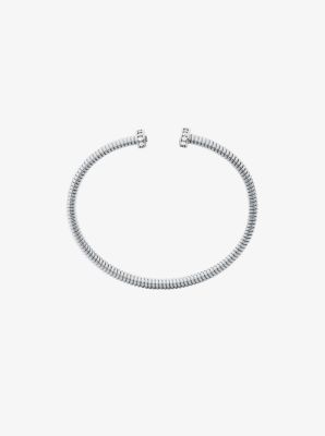 Ribbon Flex Pav&eacute; Cuff in SILVER | Michael Kors
