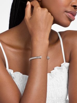 Ribbon Flex Pav&eacute; Cuff in SILVER | Michael Kors