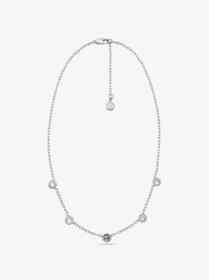 Precious Metal-Plated Sterling Silver Cubic Zirconia Necklace