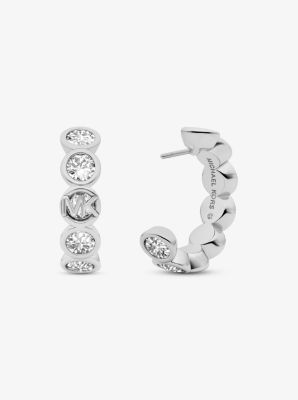 Michael kors pave hoop earrings discount