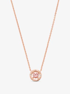 Collier TK Halo en laiton à placage en métal précieux à pavé