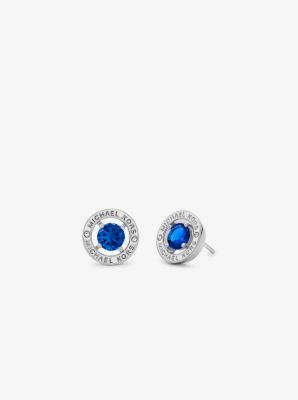 Precious Metal-Plated Brass Cubic Zirconia Halo Earrings image number 0