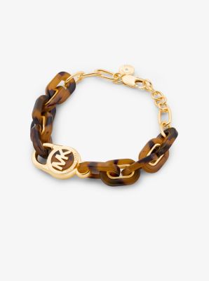 Logo Tortoiseshell Acetate Cuff Michael Kors