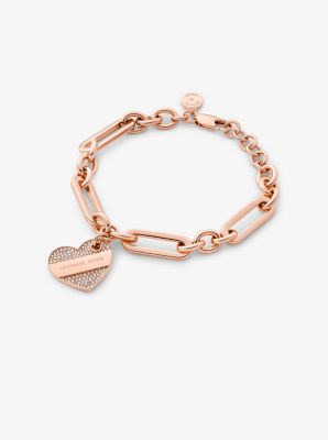 Precious Metal-Plated Pavé Heart Bracelet image number 0