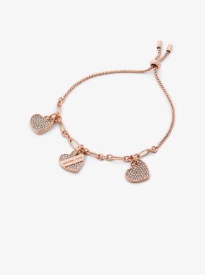 Precious Metal-Plated Pavé Hearts Bracelet image number 0