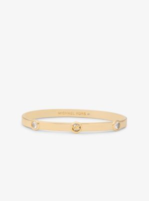 Metal-Plated Brass Logo Bangle