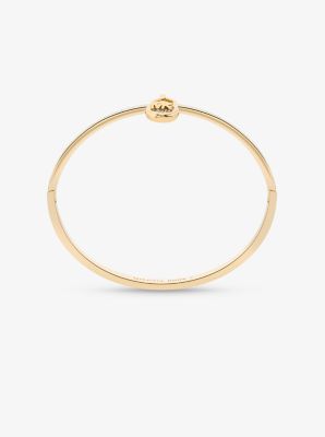 Metal-Plated Pavé Lock Bangle