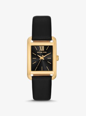 Petite Monroe Gold-Tone and Leather Watch