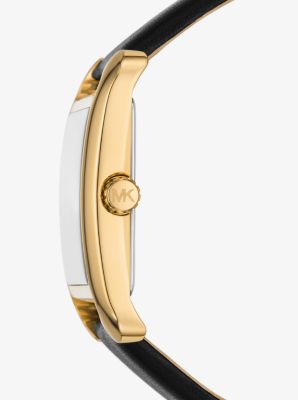 Petite Monroe Gold-Tone and Leather Watch image number 1