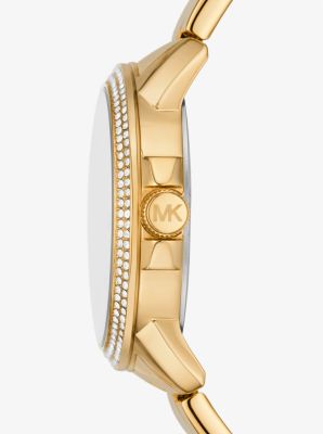 Brynn Palm Pavé Gold-Tone Watch | Michael Kors [US]